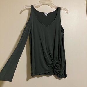 Lovefire Dark Green Cold Shoulder Top 8125